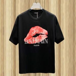 Balmain T-shirt round neck black short sleeves